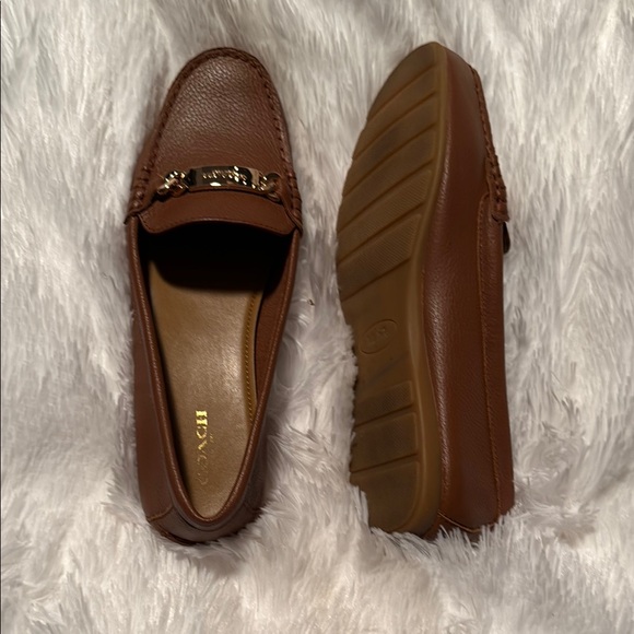 Coach Women’s Brown Leather Loafers - Picture 1 of 3